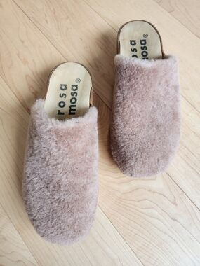 Rosa Mosa Shearling Clogs - Dusty Pink